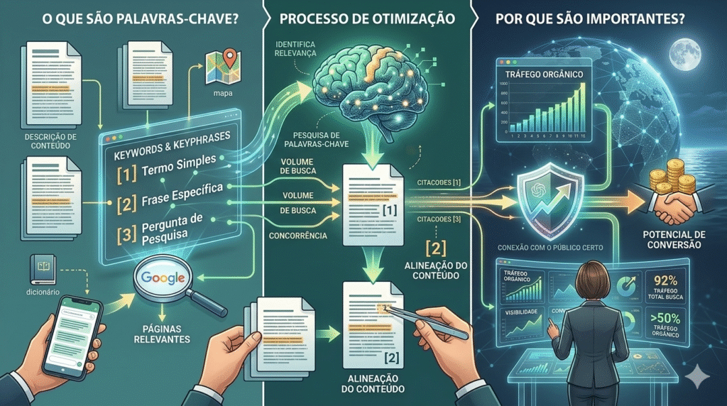 quadro comparativo do que sao palavras chaves de SEO e por que sao importantes - Ariticum Marketing